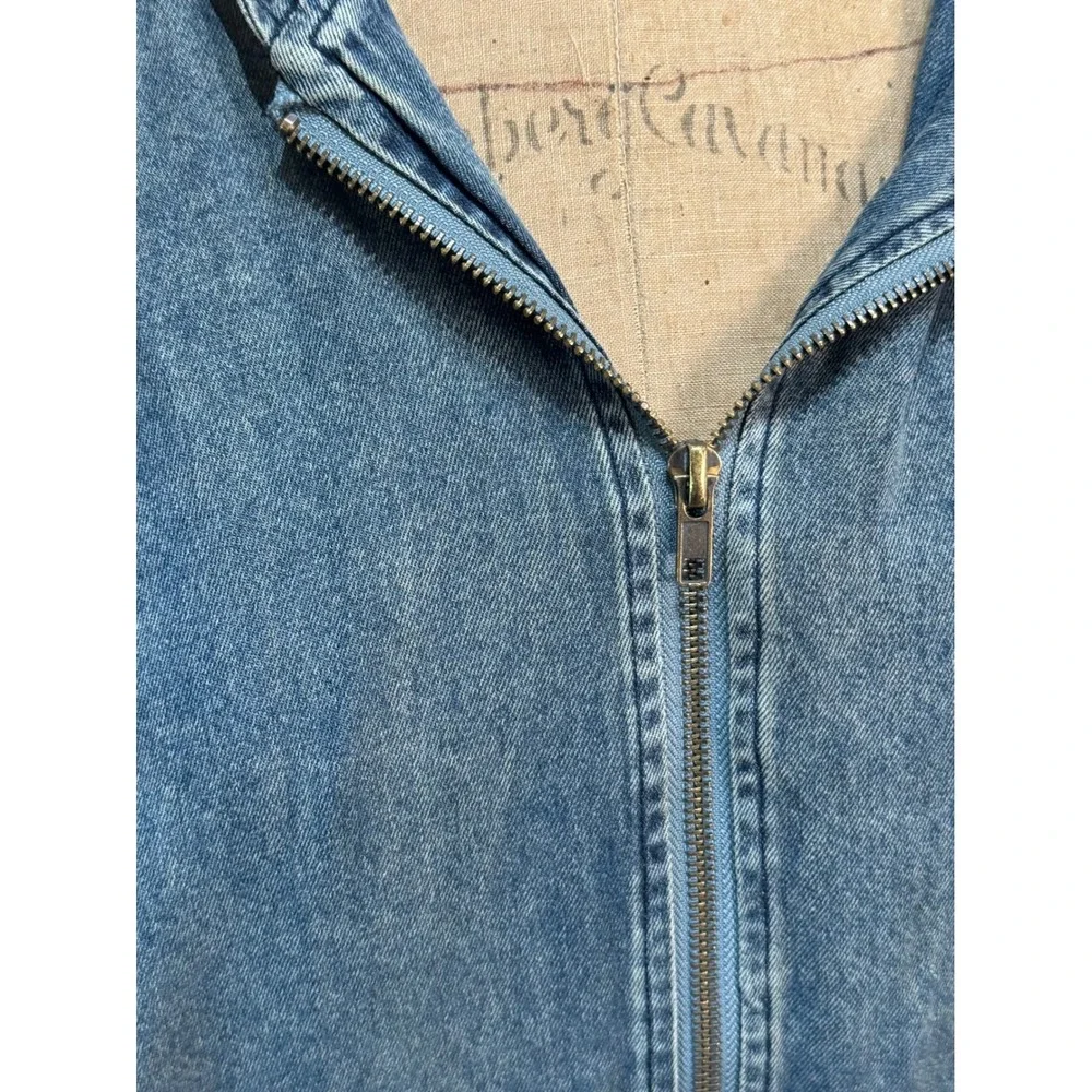 Jaded Gypsy Tied About Jacket Chambray Blue‎ Denim Zip Hoodie Lace S/M NWT
